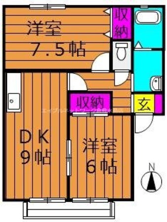 レイモンドサンヴィレッジA棟の物件間取画像